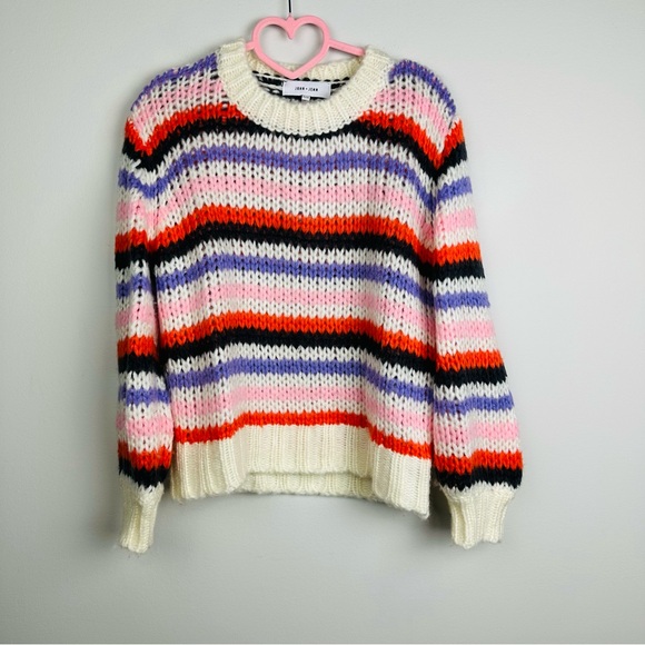 Anthropologie John + Jenn Striped Knitted Color Striped Sweater Size XS - Picture 2 of 7